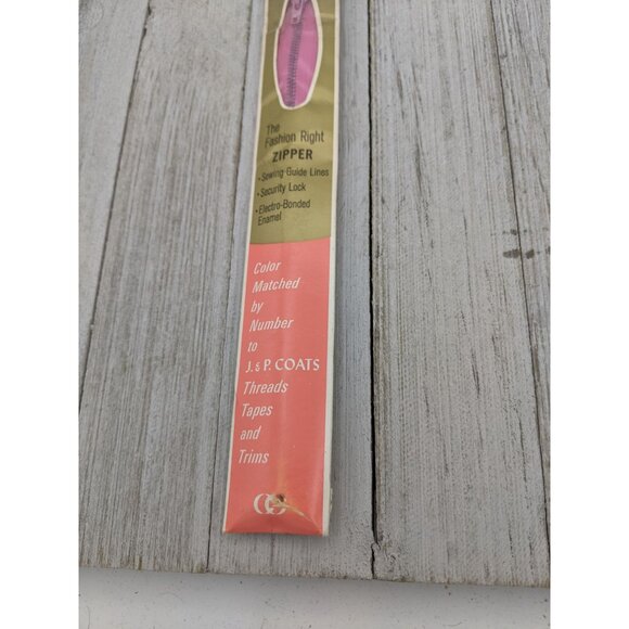Vintage J&P Coats Neck Opening Metal Zipper 22" Dk Rose 32-B - Picture 3 of 4